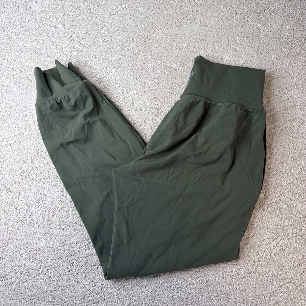 Women's Athleta Small Salutation Jogger Green Athletic Travel Athleisure